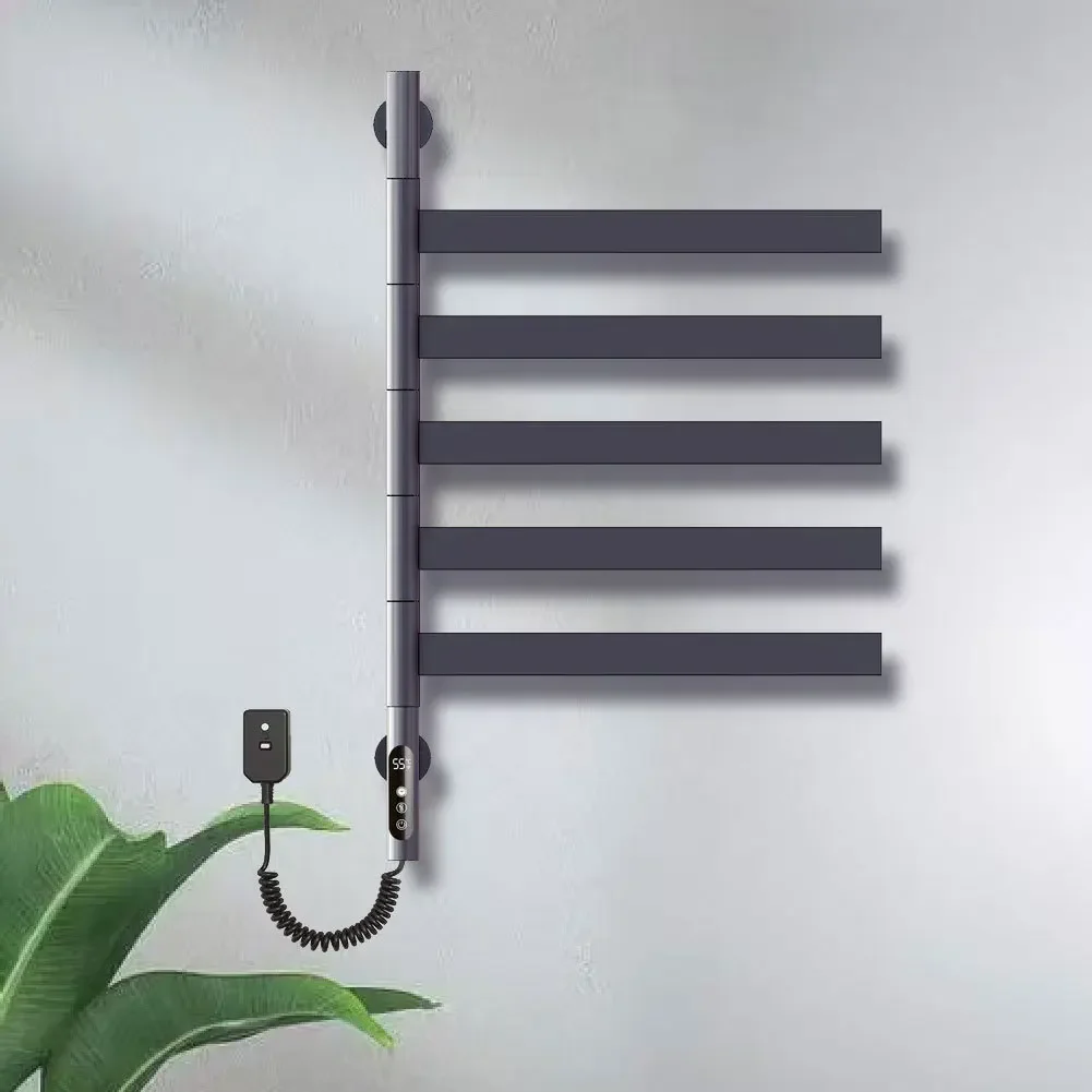 Household electric towel rack intelligent timing constant temperature drying rack gun gray bathroom rotating heating towel