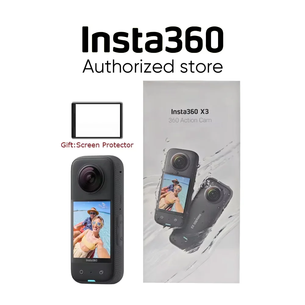 Action Camera Insta360 X3 Waterproof 360 Action Camera 1/2" 48MP Sensors 5.7K 360 Active HDR Video 72MP Photo 4K Single-Lens
