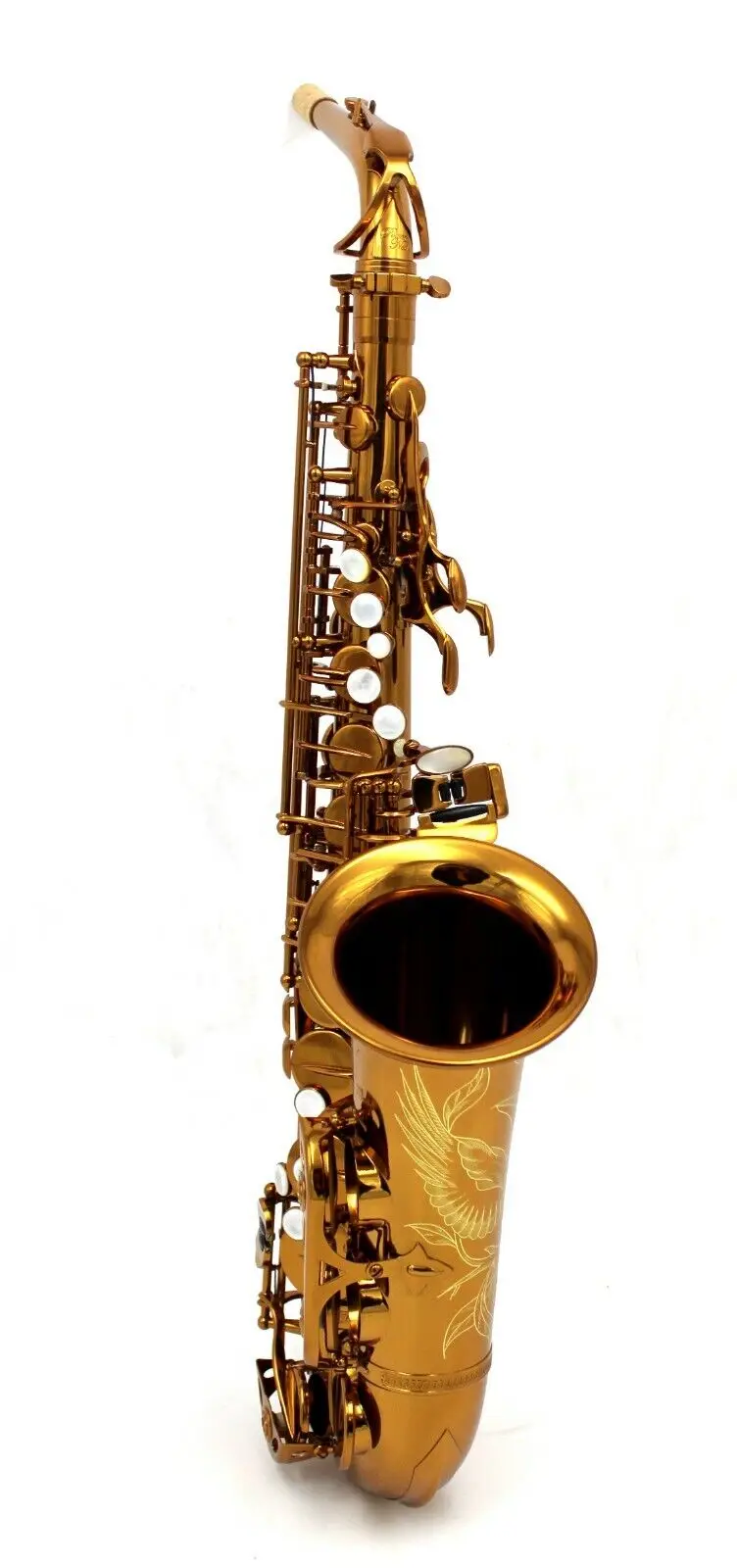 Eastern music dark gold lacquered alto saxophone Mark VI type high grade PC case