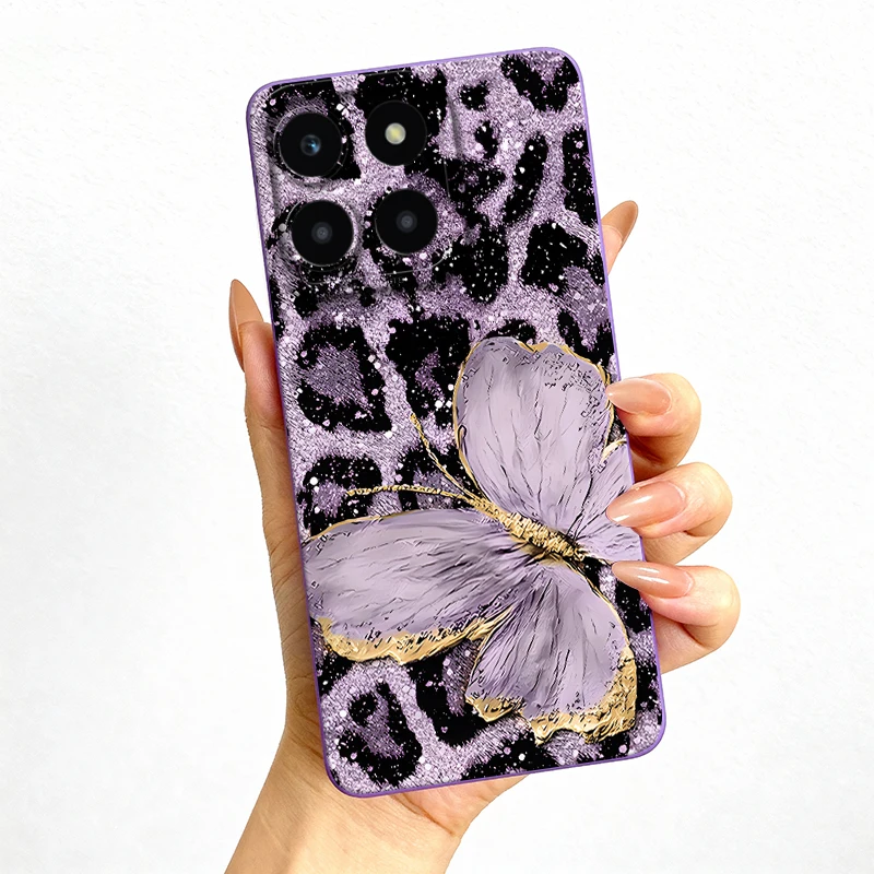 Silicone Leopard Butterfly Soft Phone Cover