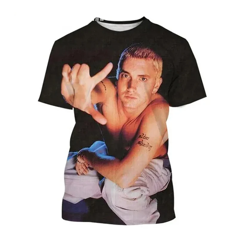 Eminem 3D Print Short Sleeve Hip Hop T Shirt