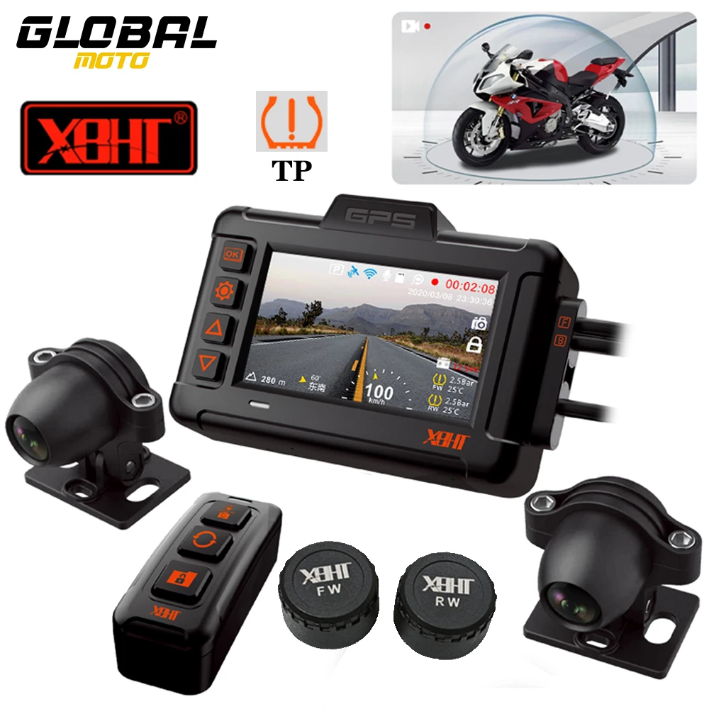 Waterproof Motorcycle Video Recorder Tire Pressure Detection Recorder