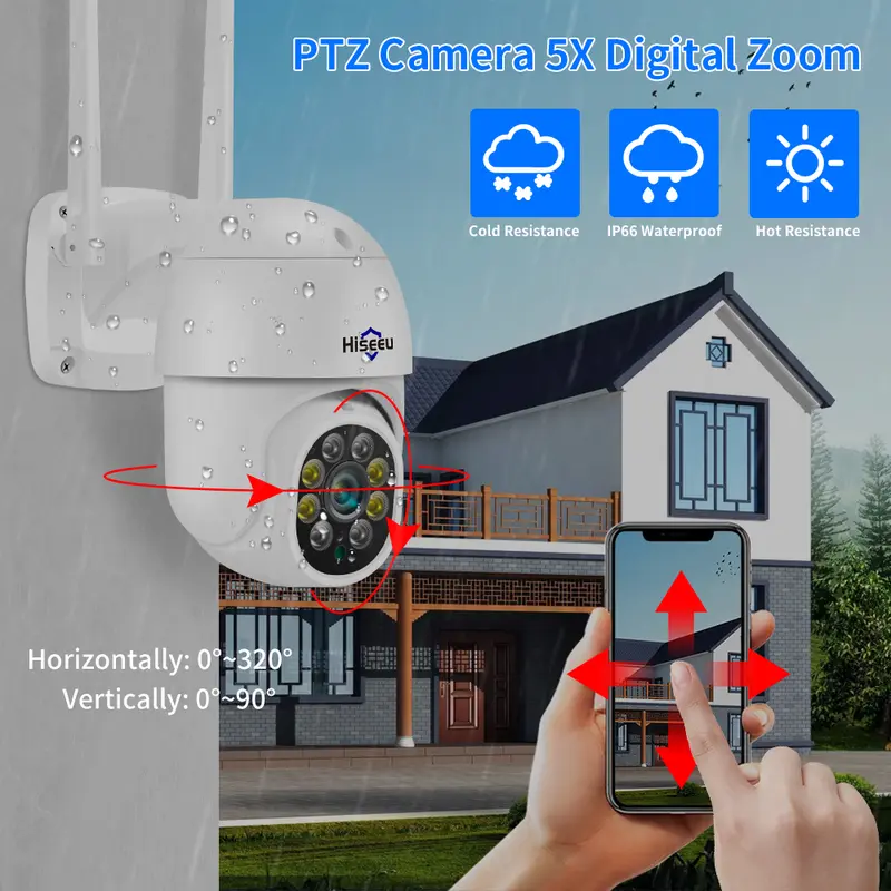 Hiseeu 5MP Wireless WiFi Camera System Outdoor Motion Tracking Audio Video Recorder CCTV Cameras 10CH NVR Video Surveillance Kit - Image 3