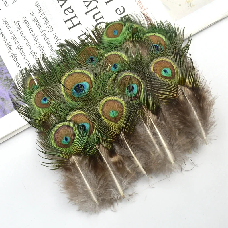 Natürliche echte Pfauenfedern für Bastelarbeiten 5-10cm/4-6" Kleine Federn für Schmuckherstellung, Handarbeiten, Karnevalsdekoration, Plumas Dekor – Detail 2