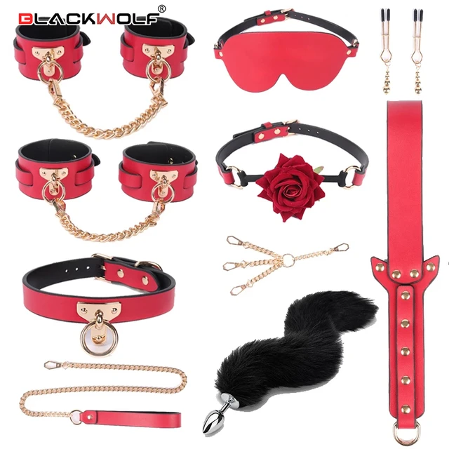 Juego De Bondage Para Cama De Lujo, Kits De Bdsm De Cuero Genuino, Esposas  De Restricción, Collar, Mordaza, Juguetes Sexuales Eróticos Para Mujeres,  Parejas, Juegos Para Adultos - Juegos Para Adultos - AliExpress