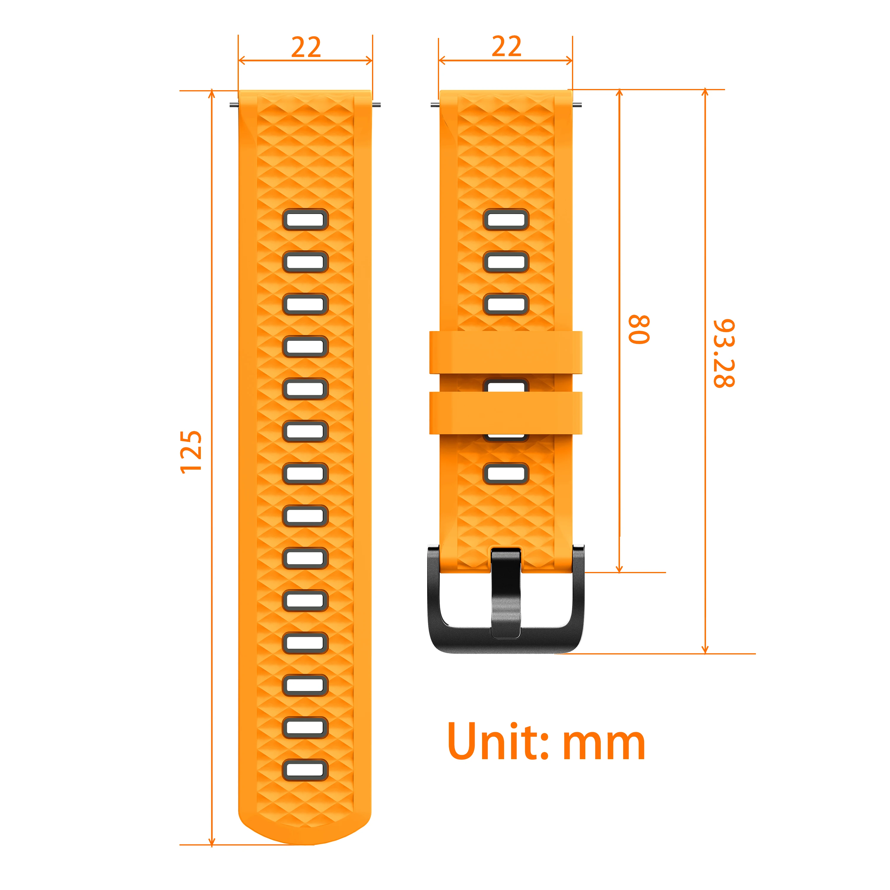 Waterproof Silicone Watch Strap, 22mm - Versatile and Durable Wristband Bracelet Accessory
