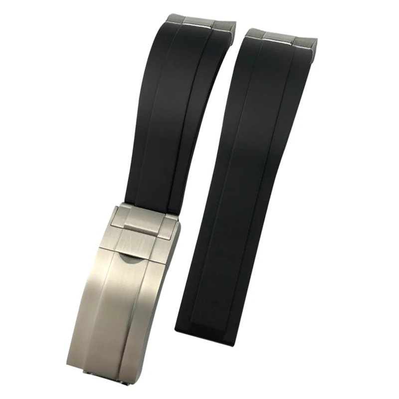 Rubber Strap Rolex Oyster Bracelet Replacement Curved End Metal