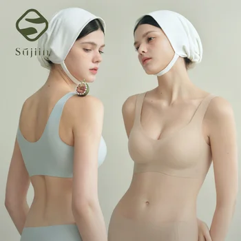 SUJIIN Push Up Seamless Tank Bras for Women Wireless Smooth T-shirt Bras Ladies Comfort Invisible Breathable Bra Female MX320