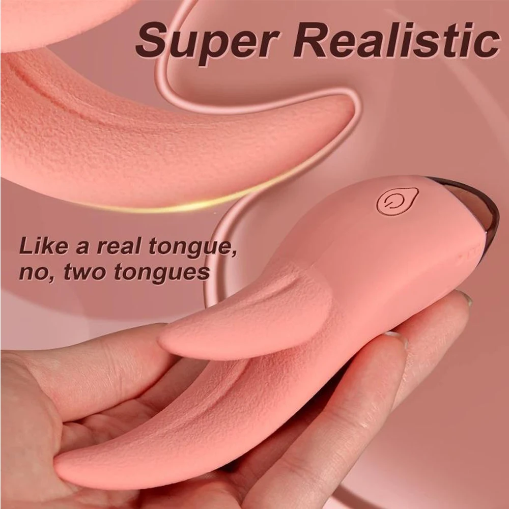 Heating Double Tongue Lick Vibrators Sex Toys G Spot Clitoris Stimulator Nipple Massager Female Masturbator Adult Toys for Women
