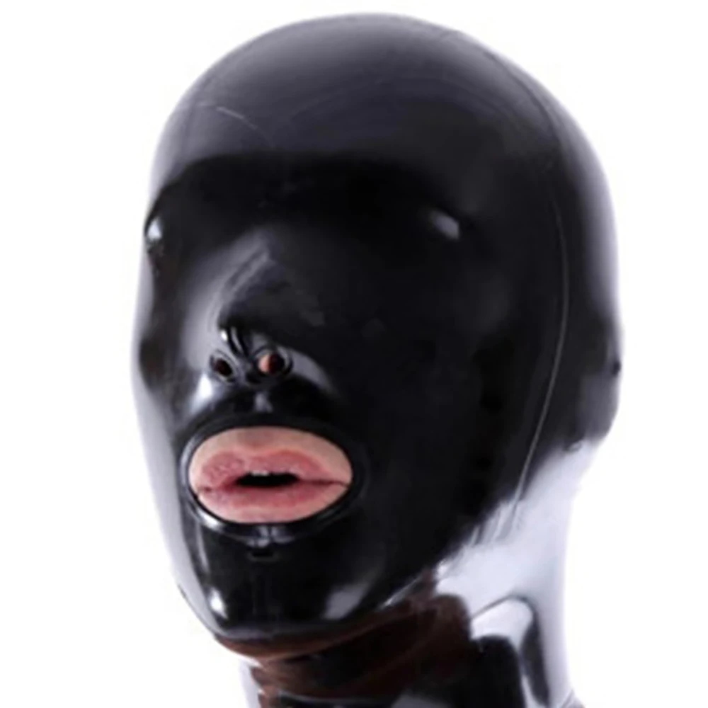 Face Mask 3D Face Masks Party Masks Latex Mask with Zipper Role Playing Fetish Party Props Men Open Mouth and Nose