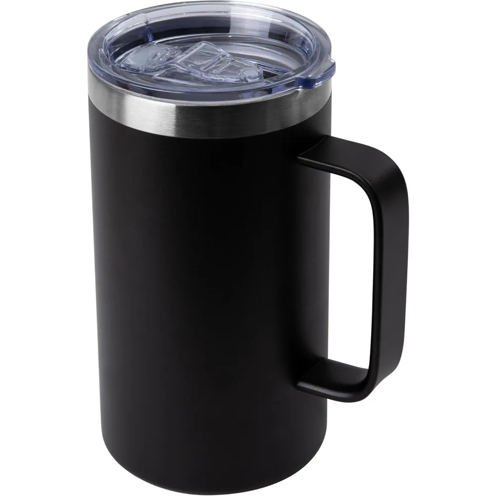 24oz Stainless Steel Coffee Mug with Handle and Lid Reusable Insulated Travel Tumbler