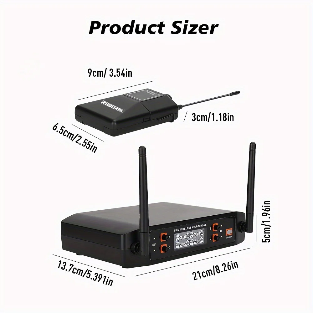 전문가용 4채널 무선 마이크 시스템, 노래방, 교회 예배, 컨퍼런스에 적합