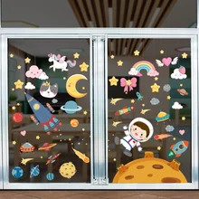 

Cartoon Stars Clouds Wall Stickers DIY Planets Rockets Astronaut Wall Decals for Kids Rooms Baby Bedroom Nursery Home Decoration