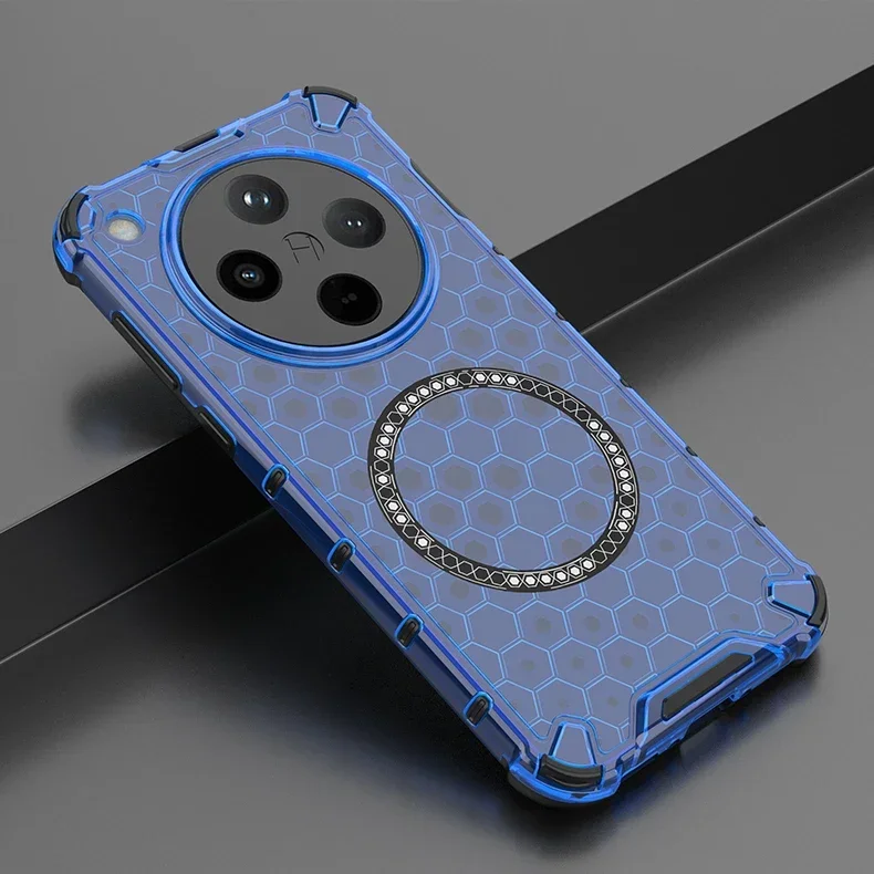 Magsafe Honeycomb Shockproof Armor Silicone Phone Case with Wireless Charging Compatibility