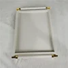 Storage Wooden Tray Leather Plate European Gray Metal Tray Rectangle with Handle Home Hotel Storage Ornaments Serving Plate 4