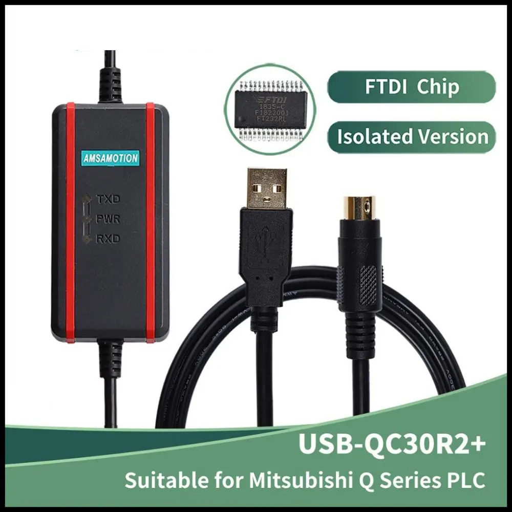 

CNC High Qulaity FTDI Chip USB-QC30R2+ Download Line Suitable Mitsubishi Q Series PLC Programming Cable