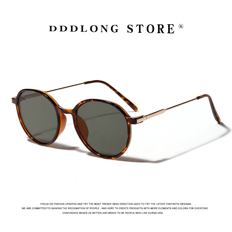 

DDDLONG Retro Fashion Round Sunglasses Women Designer Men Sun Glasses Classic Vintage UV400 Outdoor Shades Frame D158