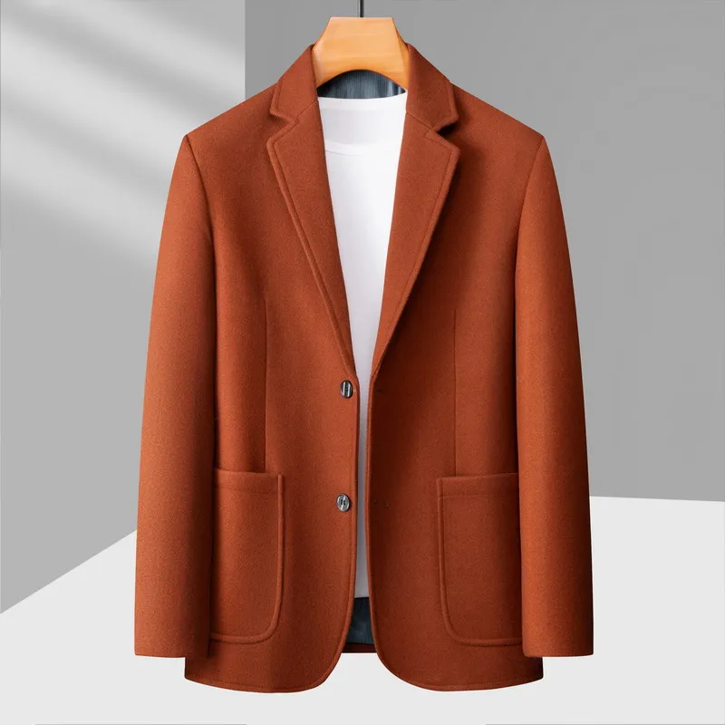Spring and Autumn New Men's Fashion British Style Work Wedding Plus-size Casual Fat Loose Senior Sense Plus Fat Business Blazer 4