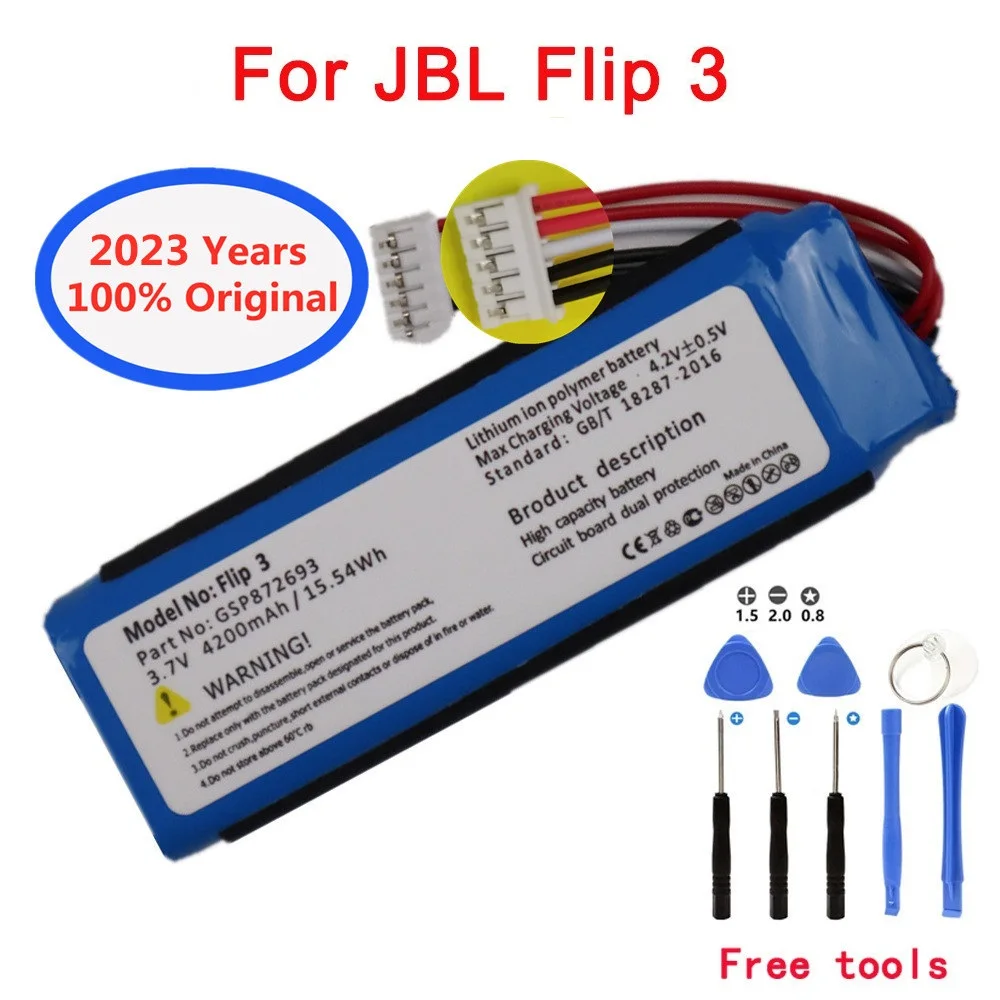 

2023 years New 100% Original Battery Player Speaker For JBL Flip 3 Flip3 4200mAh GSP872693 Rechargeable Battery + Tools In Stock