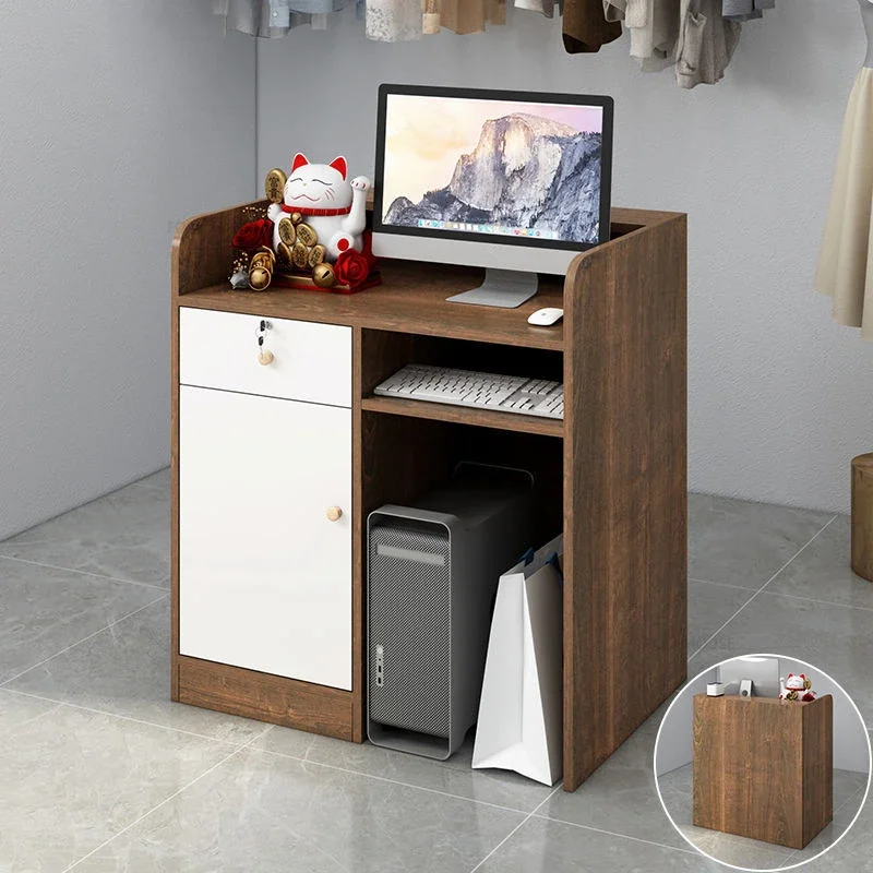 Nordic Small Reception Desks Restaurant Front Desk Reception Counter Cashier Bar Table Modern Desks for Beauty Salon C