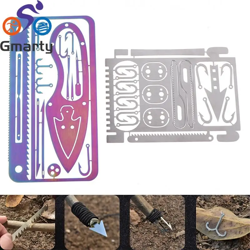 New 17 In 1 Fishing Gear Hook Card Outdoor EDC Tools Outdoor Camping Equipment Emergency Supplies Multifunctional Survival Tools
