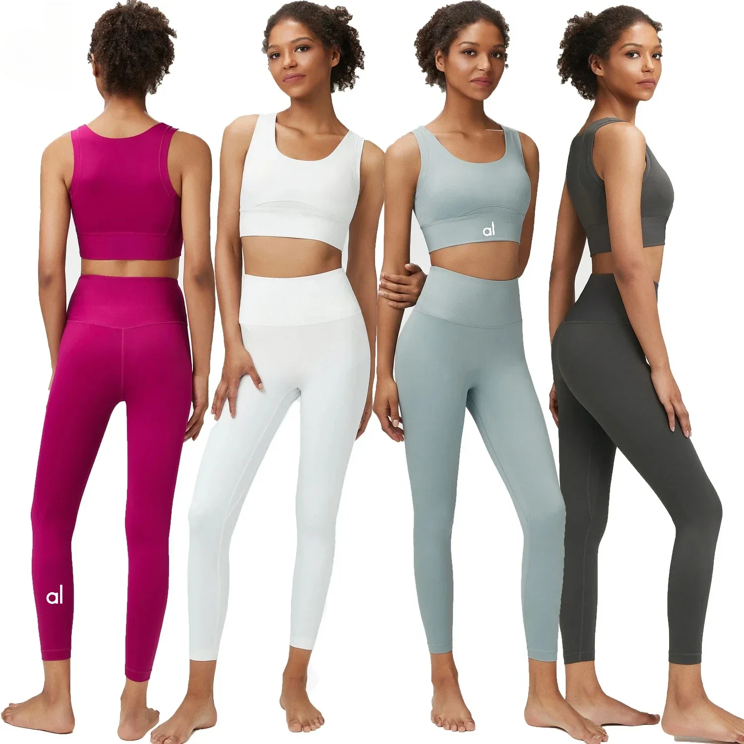 

AL Yoga Set for Women High Waist Sports Comfort Workout Set for Woman High Support Sports Fitness Yoga Running Gym Two-piece Set