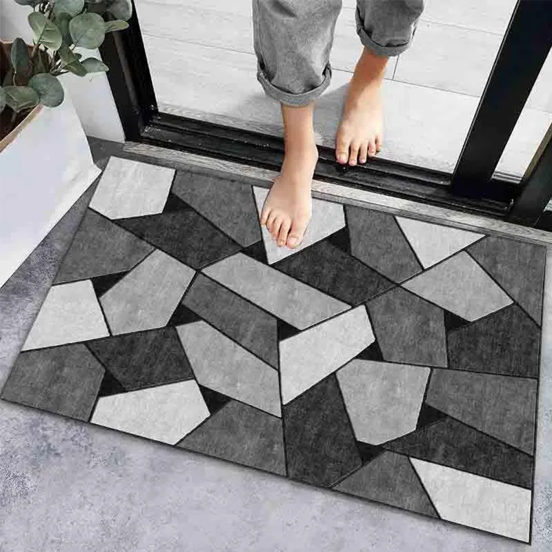 Tapis de porte d'entrée géométrique Tapis absorbant antidérapant pour tapis  de bain de couloir tapis de couloir de cuisine tapis de bienvenue tapis  pour tapis de sol