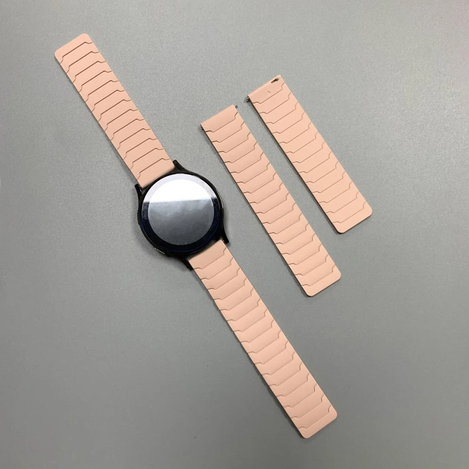 Magnetic Silicone Loop Watch Strap, 22mm/20mm Band Bracelet