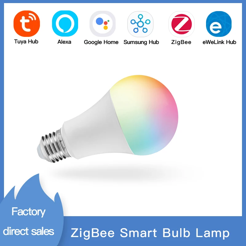 

ZigBee Tuya Smart Bulb Lamp E27 With Timed Voice Control Standard Hub Required ZigBee3.0 Works With Alexa Google Home Alice