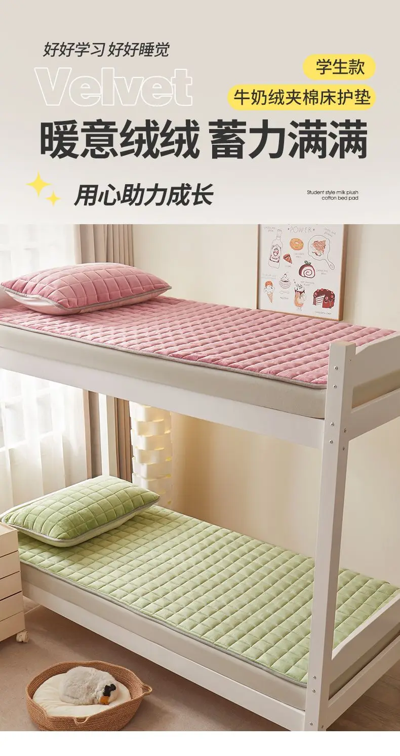 Description Picture 2 of itemWinter Velvet Mattress Toppers Home Textile Double Bedspread BedSheet Bed Cover Thin Folding Tatami Mat Mattress Protector Cover