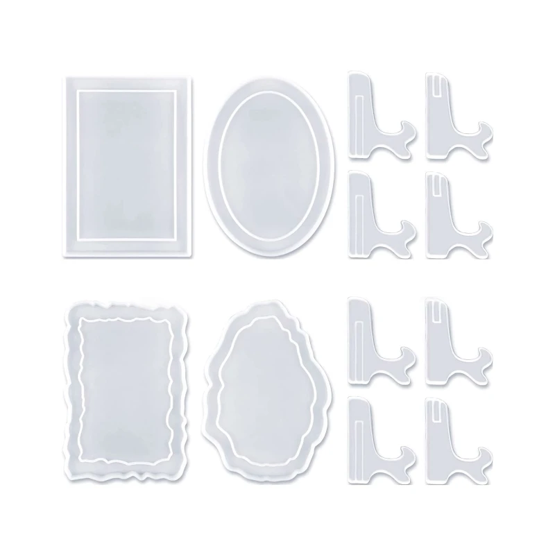 

Y4QE Photo Frame Resin Silicone Mold Rectangle & Oval Epoxy Casting Mould Jewelry Making Tools for DIY Craft Home Decoration