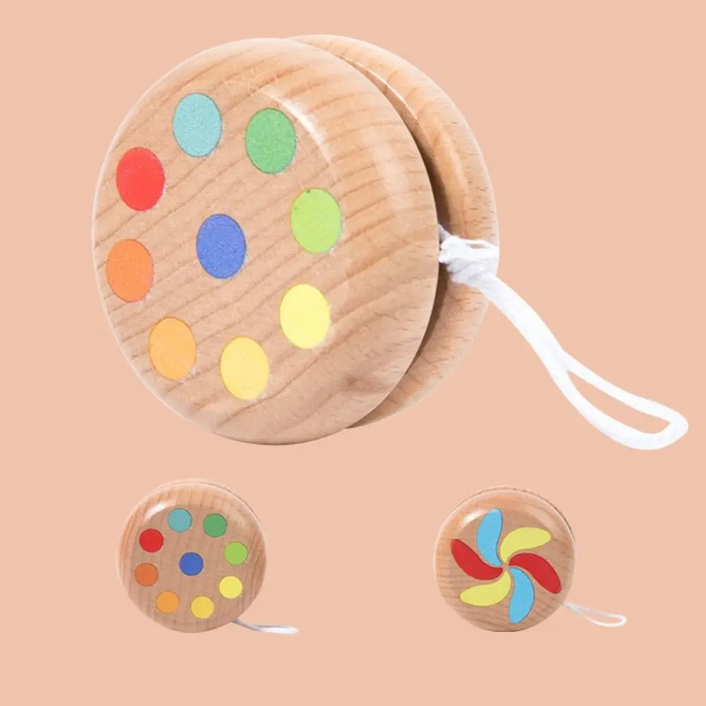 New Brainstorming 1A Yoyo Toy Concentration Beginner Yoyo Ball Cartoon Wooden Nostalgic Toys Children