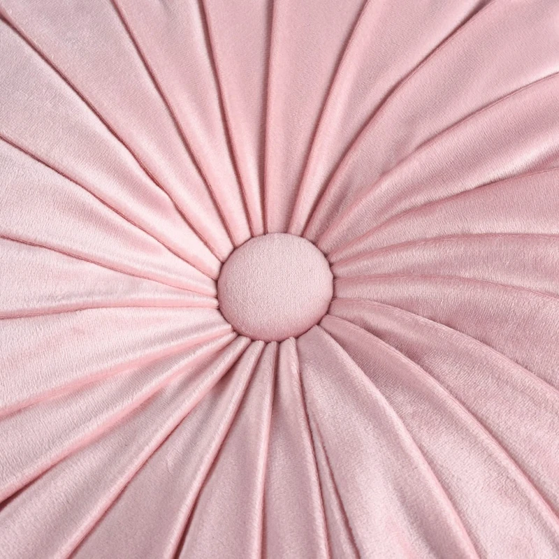 Round Pleated Throw Pillow 3