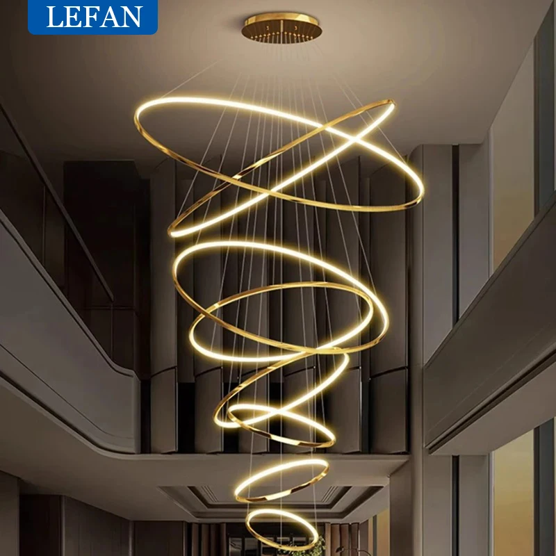 Modern decor led forstaircase Chandeliers lights for living room hanging light indoor pendant light lamps lighting 2