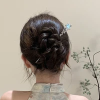 Romantic Moonstone Star Moon Hair Stick Metal Branch Hairpin Hair Fork Chinese Style Hair Accessories for Girls Hair Jewelry - Image 4