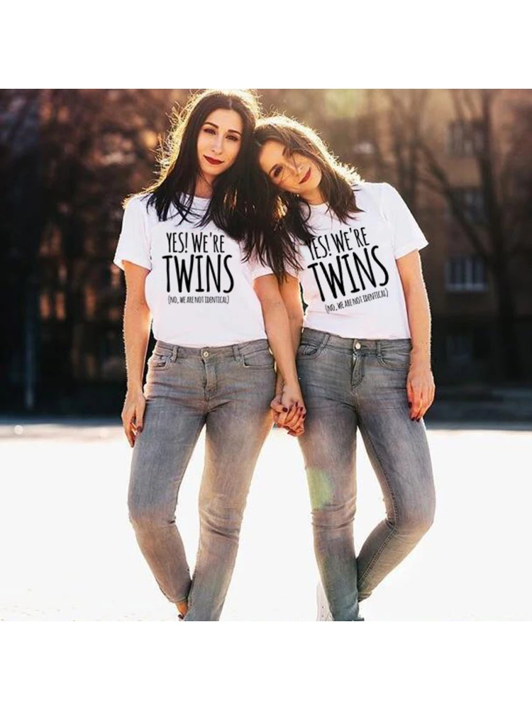 Camiseta Bff para mujer, top de mejores amigas, blusas Tumblr, We're Twins, No We Not Bff, 1 ud. _ - AliExpress Mobile