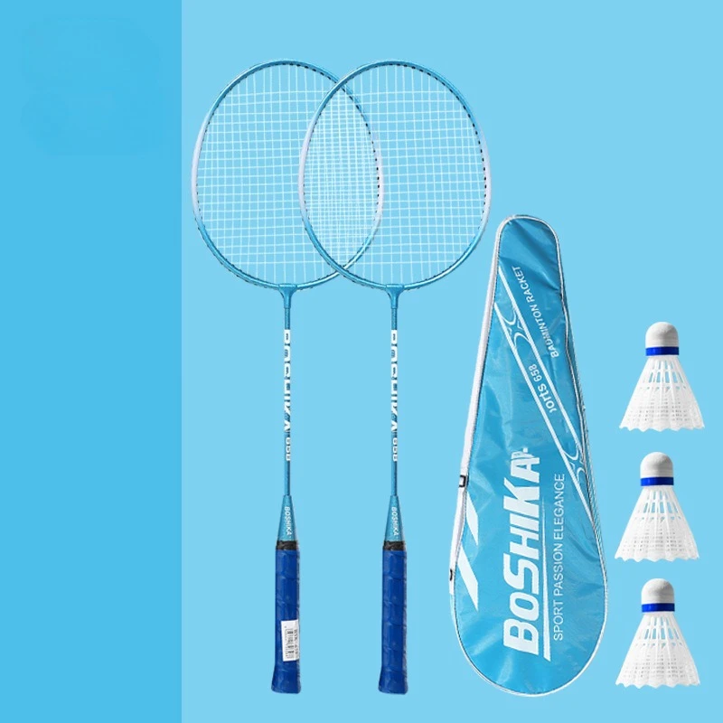 Durable Sports Products Ferroalloy Frame Rackets A Pair Racquet With Premium Badminton Bag & 3 Balls_voghion.com