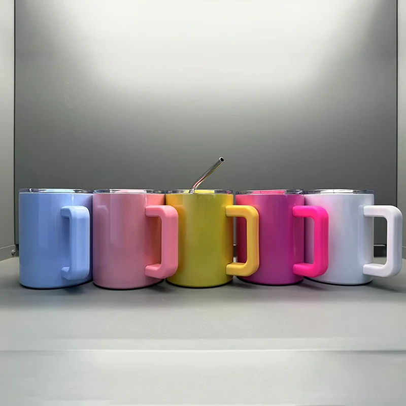 12oz  Sublimation Coffee Mug Magnetic Lid Double-Walled Stainless Steel Insulated Cup With Handle Water Bottle Thermos Bottle view 2