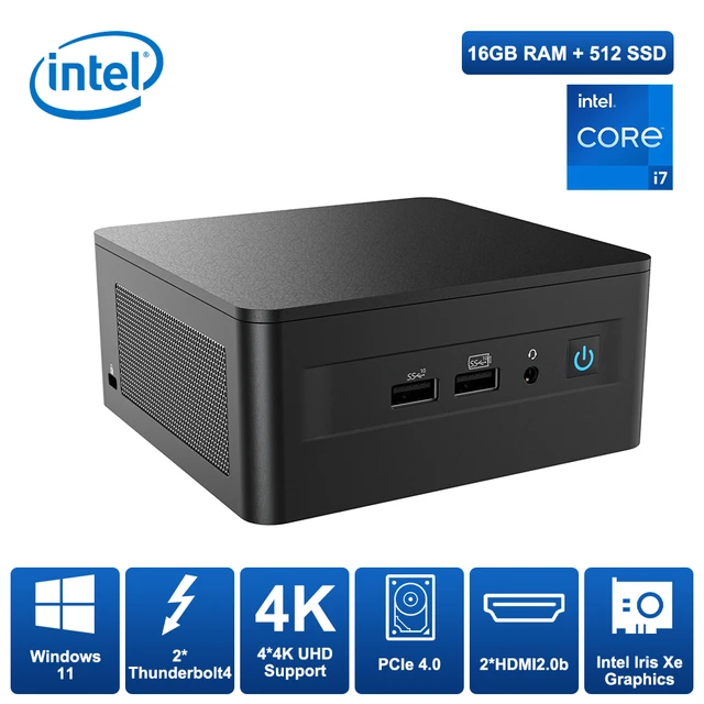 NUC11TNHv7 - Mini PC i7 Technologie vPro Silencieux