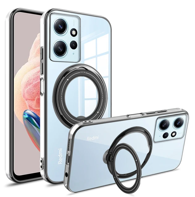 Magnetic Car Holder Stand Clear Phone Case For Xiaomi Redmi Note 12 11 11S Mi 12T 13 Lite 11T Poco X5 X4 Pro_voghion.com