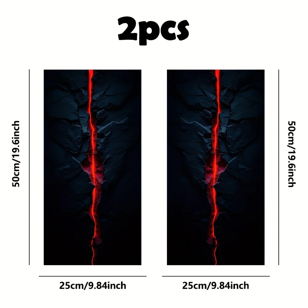 2 pieces of red cracked car stickers, durable vinyl, semi matte, easy to stick, waterproof, self-adhesive, disposable, - 6