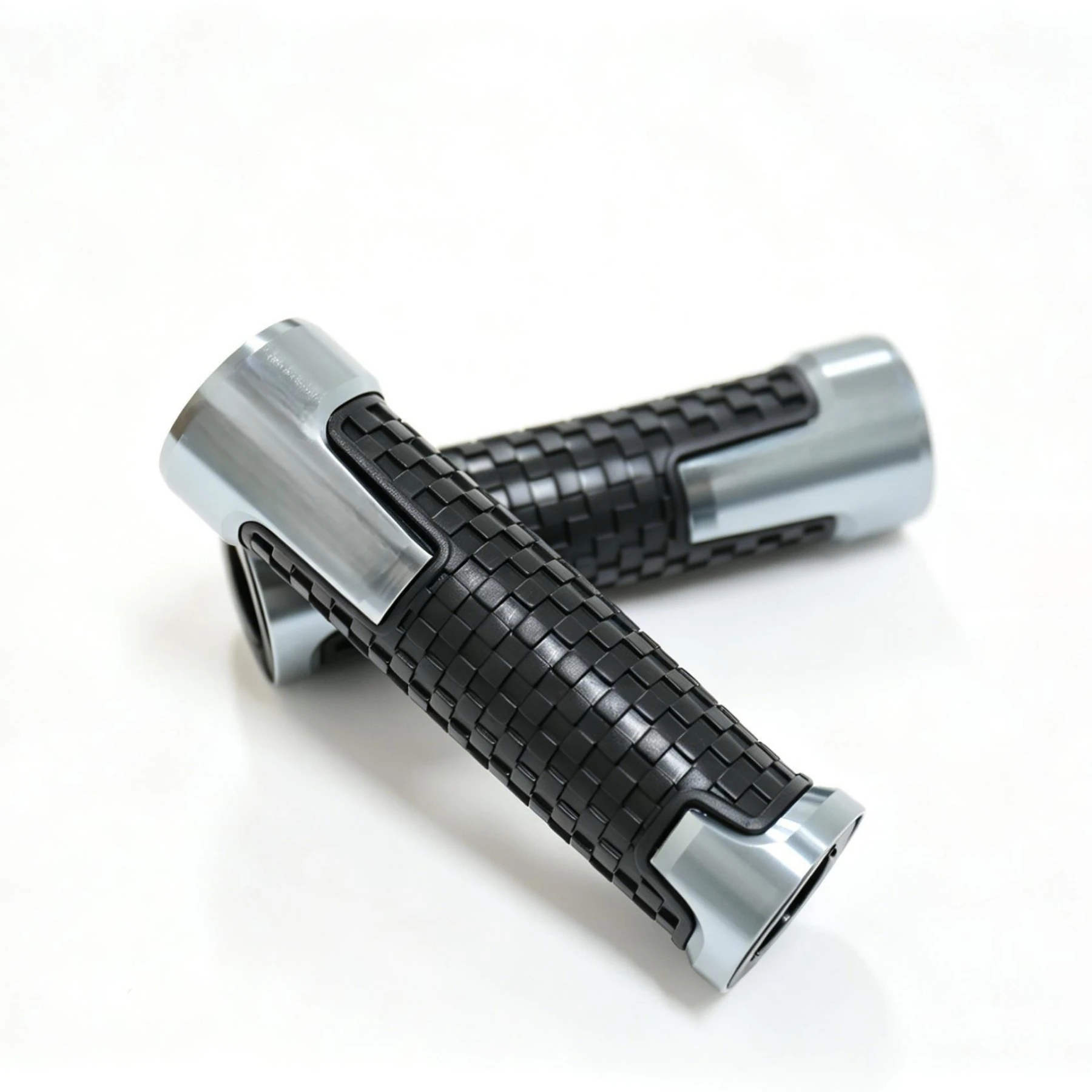 Universal Non-Slip Motorcycle Handlebar Grips with Aluminum Ends - 8 Color Options