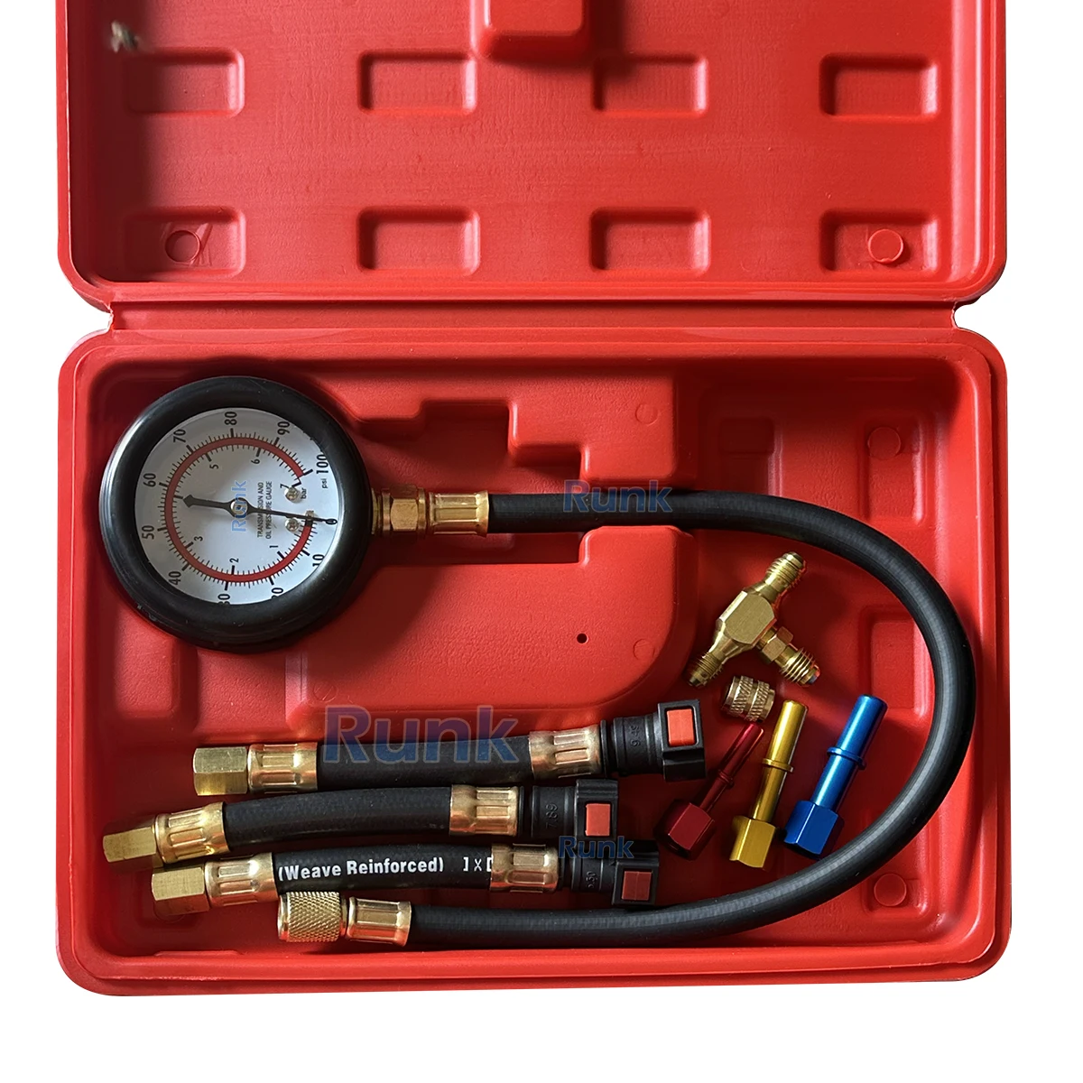 Kraftstoffdruck-Tester-Set, 0–100 PSI, 3-Größen-Adapter, Kraftstoffpumpen-Drucktester, mehrere Verbindungsmethoden für Auto, LKW, Motorrad – Detail 11