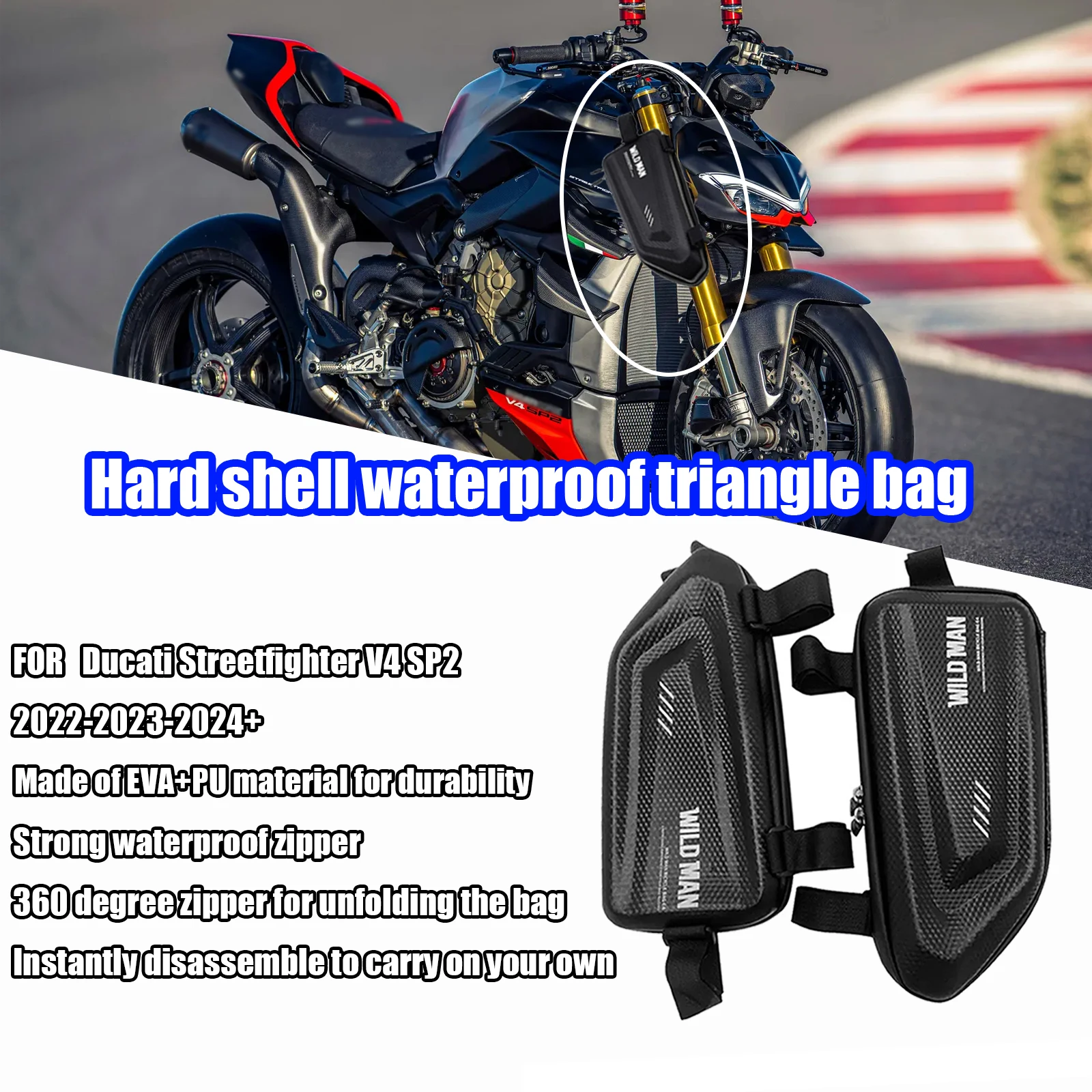 FOR STREETFIGHTER V4 SP2  motorcycle modified side bag waterproof triangle side bag hard shell bag Accessories_voghion.com