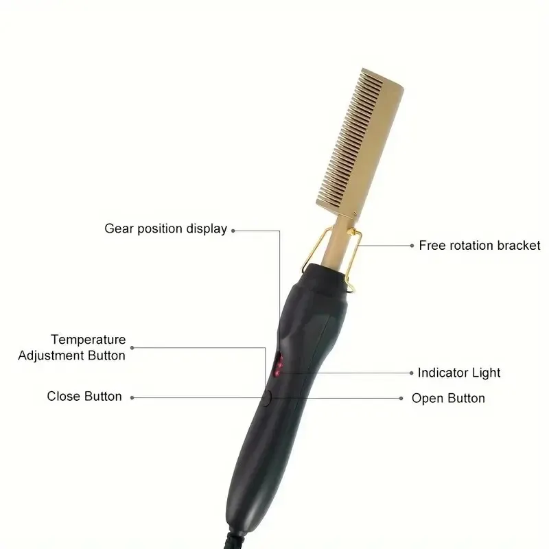 Straight hair comb, bangs, dry and wet dual-use copper comb, straight hair curling iron, household curling iron 5
