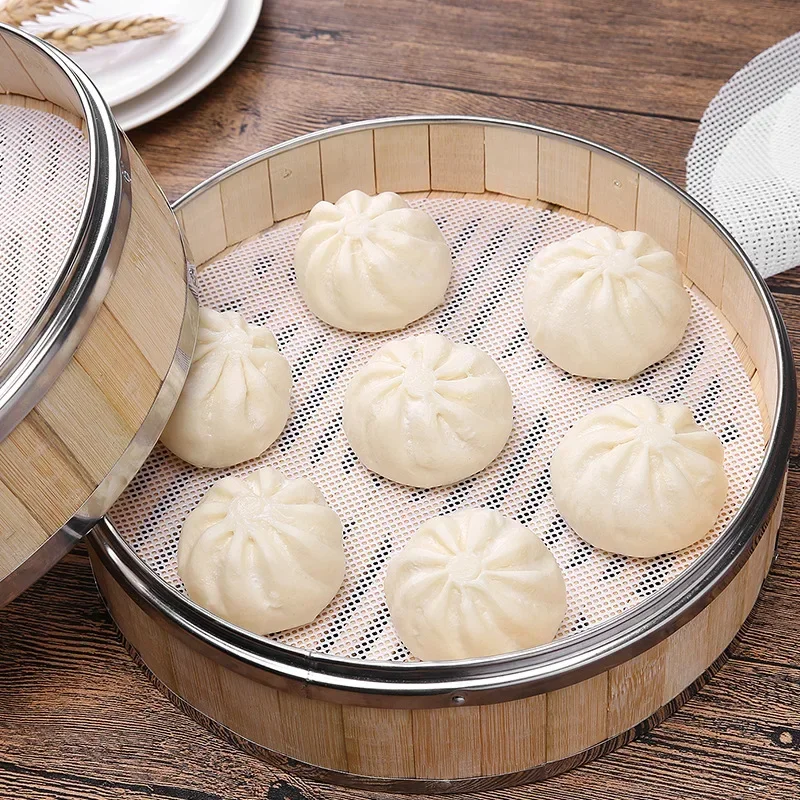1Pc Non-Stick Steamer Mat Food Grade Silicone Pads Dim Sum Tool Reusable Kitchen Under Steamers Mat Kitchen Cooking Accessories