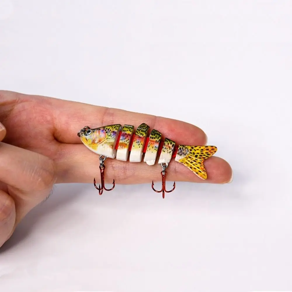 2024 Deep Diving 6 Segment Fishing Lures Bass Crankbaits Lifelike Eyes Bionic Bait 6cm 4.5g 5 Segment Plastic Hard Crank