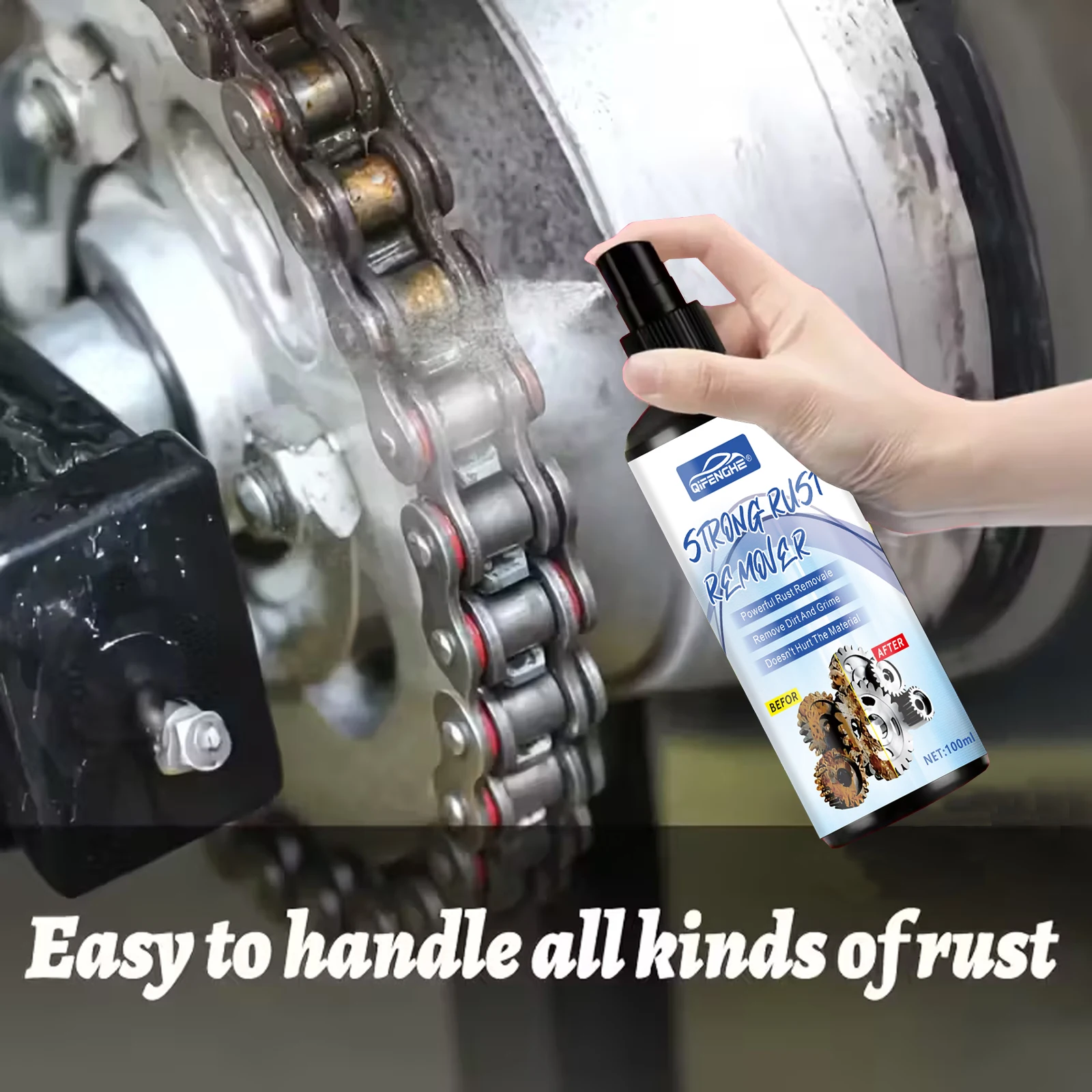 Multi-purpose Metal Polishing Spray-Rust Remover for Cars Motorcycles RVs Stainless Steel Kitchenware Restore Luster