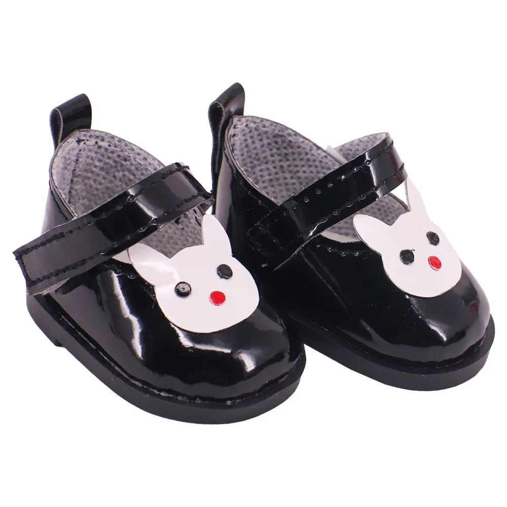 5 Cm Black Buckle PU Doll Shoes Sneakers Canvas For 14 Inch Doll&BJD 20cm Cotton Doll 30-33cm Paola Renio Girl`s Toy Russia Gift 4