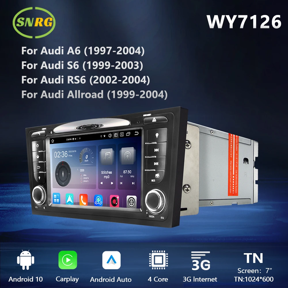 

SNRG Radio 2 Din Android 7 Inch Screen For Audi A6 S6 RS6 Allroad Apple Carplay Auto DSP 2din DVD Player Automotive Multimedia